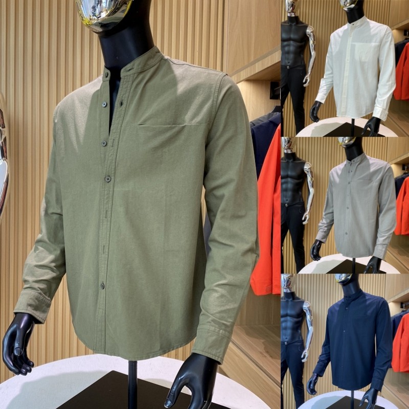 设计师线！100全棉水洗！秋季新品男士复古休闲亨利领长袖衬衣衫,男装,衬衫,淘宝优惠券,粉丝福利购,淘宝优惠卷