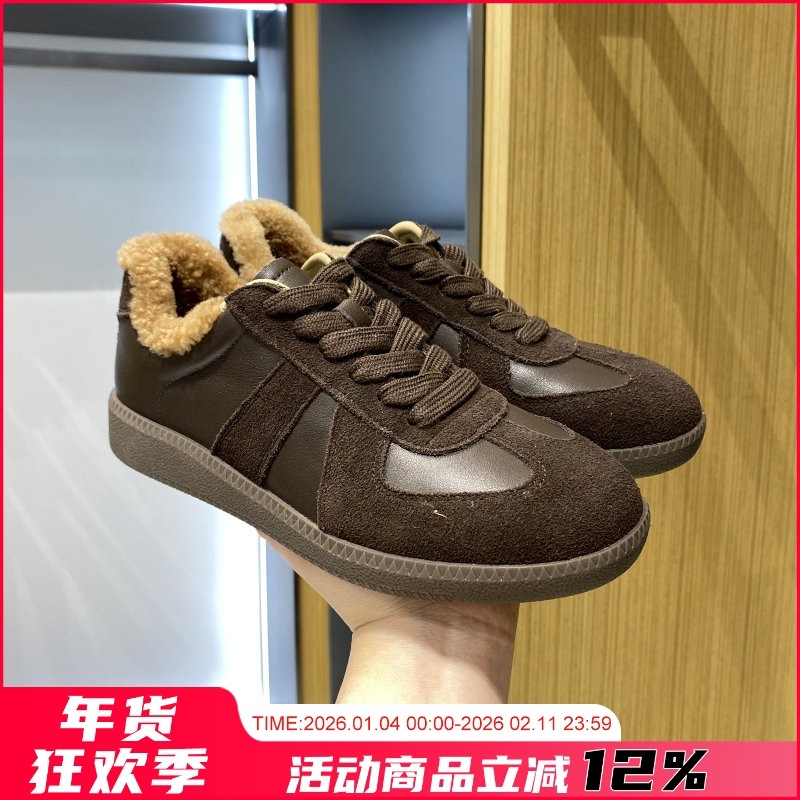 真羊毛内里~加绒保暖！女士冬季真皮真毛德训鞋休闲运动鞋阿甘鞋,女鞋,德训鞋,淘宝优惠券,粉丝福利购,淘宝优惠卷