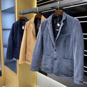 高支灯芯绒面料 春秋新品 时尚 出口订单 商务休闲西装 西服外套潮