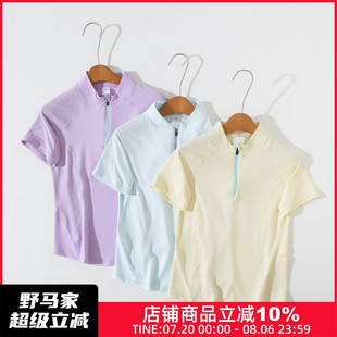T恤女夏 户外山系 吸湿速干弹力修身 分割撞色防晒骑行短袖 Polo衫