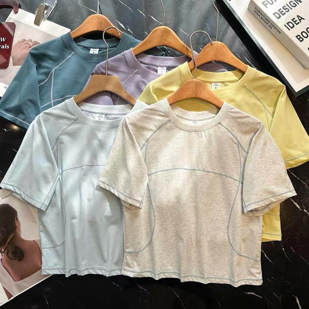 【女款】糖果色系！吸湿速干银离子抗菌宽松撞色训练运动短袖T恤