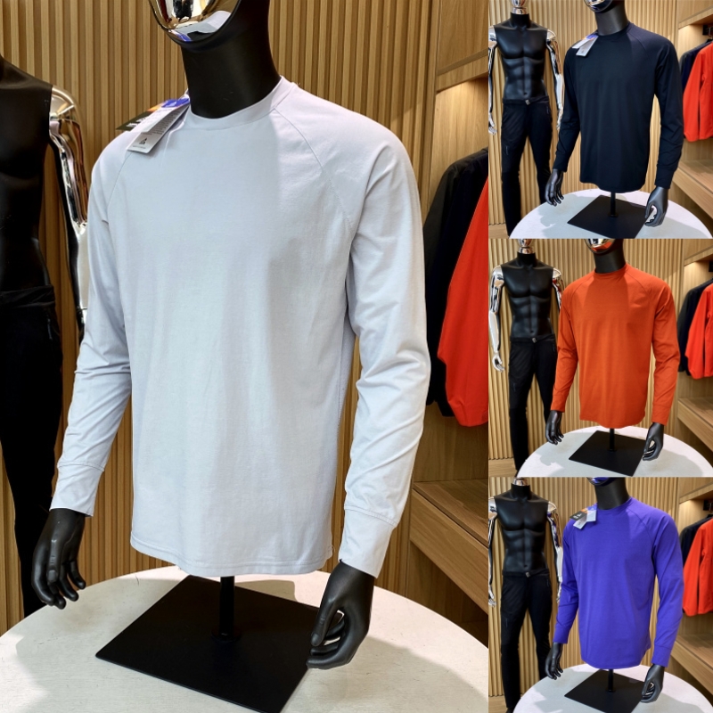 后背拼接透气网眼面料！长袖T恤