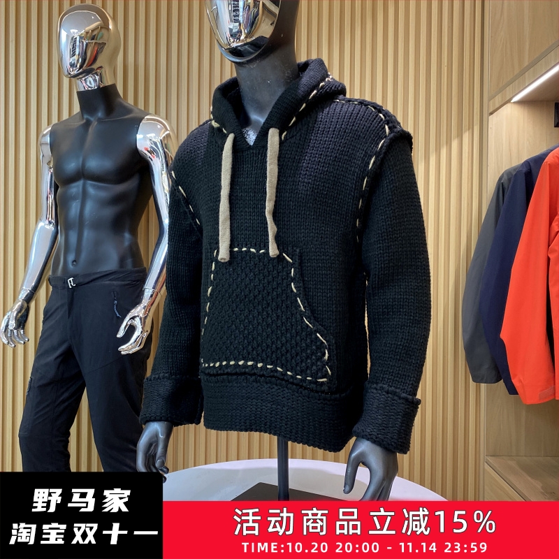 缉明线撞色！男女情侣款！秋冬时尚连帽百搭袋鼠口袋休闲针织毛衣