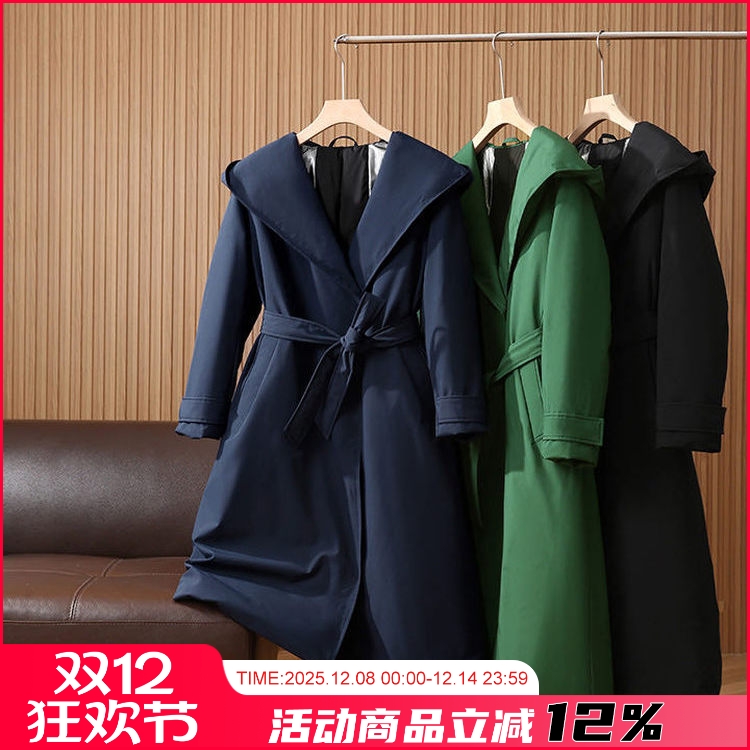 抗寒保暖中长款鹅绒羽绒服大衣