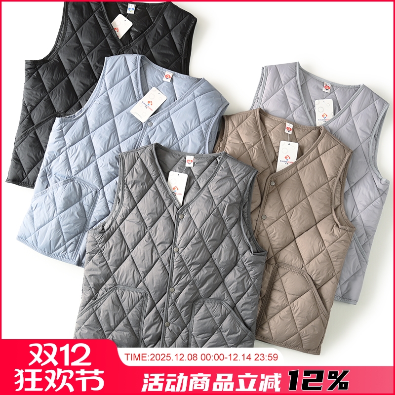 保暖V领休闲棉马甲背心