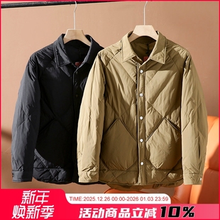 男士 高蓬松90鸭绒 日系翻领宽松羽绒服 复古vintage风 轻奢线