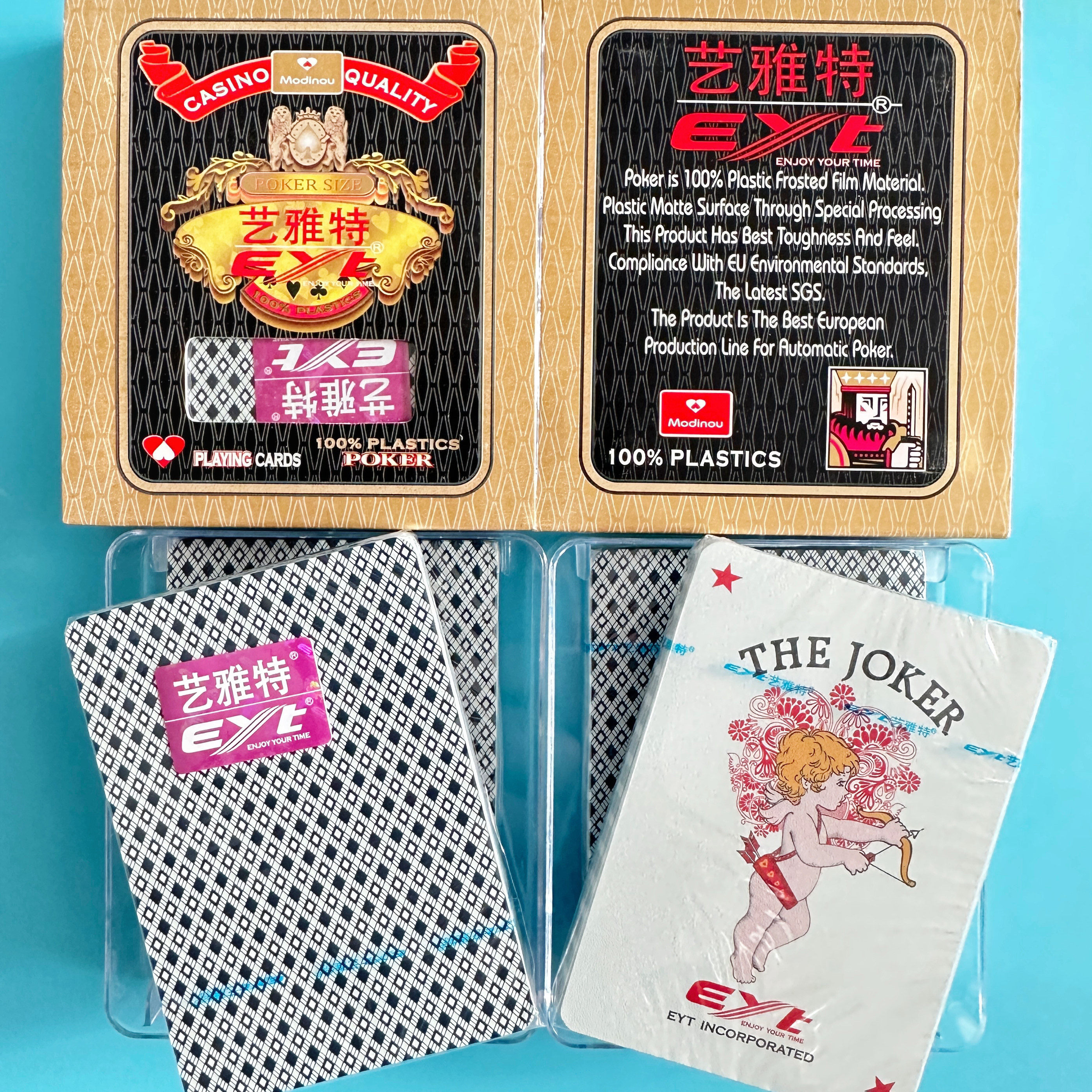 EYT艺雅特767塑料填坑扑克12盒24副 进口磨砂填大坑专用9-A帕斯