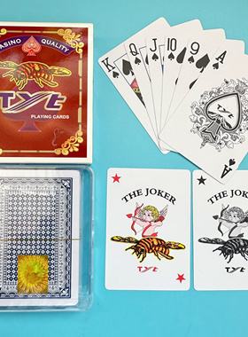 TYT塑料填坑扑克1条12盒东北填大坑踢坑26张专用9-A麻面布纹蜜蜂