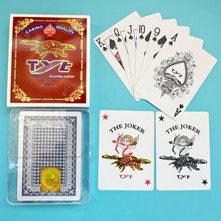 TYT塑料填坑扑克1条12盒东北填大坑踢坑26张专用9-A麻面布纹蜜蜂