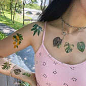 2025新款 30枚 3张共25 小清新纹身贴防水女持久高级感彩色贴 每款