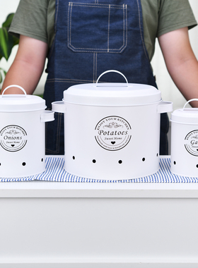 出口美式风家用厨房土豆马铃薯葱姜蒜储存洋葱透气避光收纳桶箱