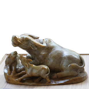 钰达收藏礼品牛寿山石摆件石牛摆件玉石孺子牛福牛摆设dxo