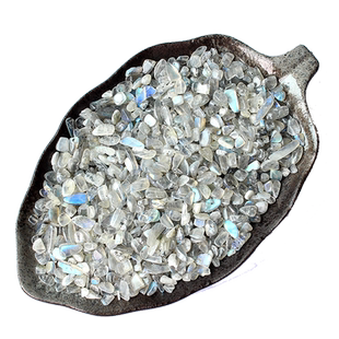 灵昌天然水晶碎石拉长石灰月光原石光谱石蓝光效应鱼缸石多肉铺面