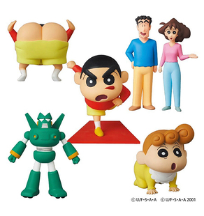 Rang日本代购UDF 蜡笔小新 原野一家 可爱玩偶 潮流礼物摆件