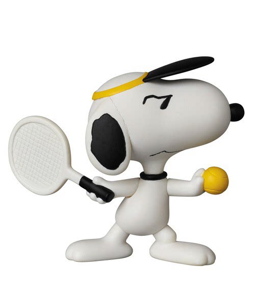 rang日本代购udf卡通史努比snoopy打网球可爱车摆玩偶礼物摆件
