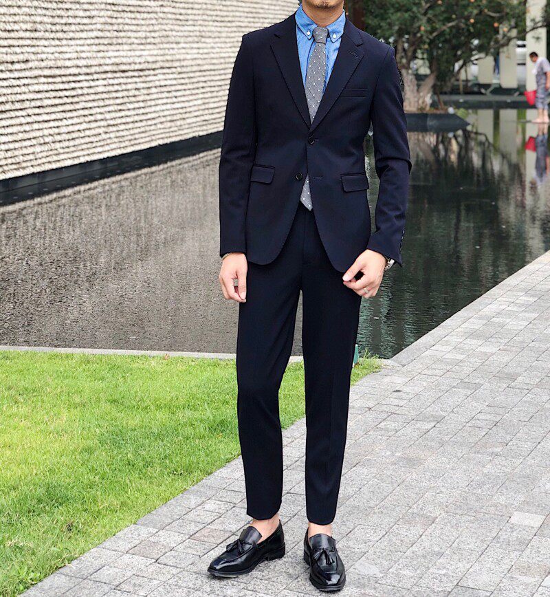 2019 가을 새로운 한국 스타일 정장 데일리 캐주얼 패션 신사 영국 작은 정장 투피스 세트