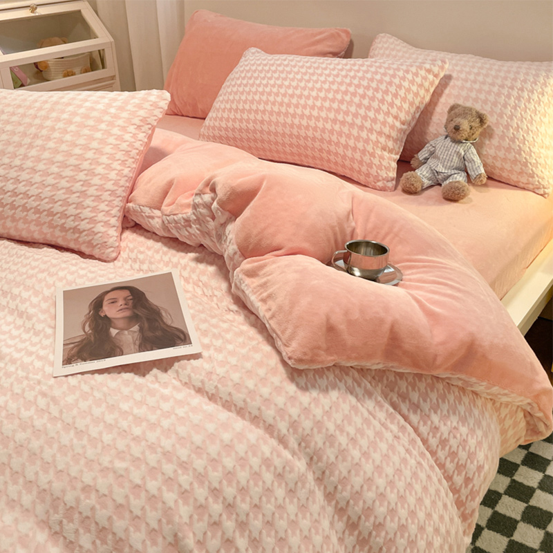 秋冬季牛奶被套单件加绒