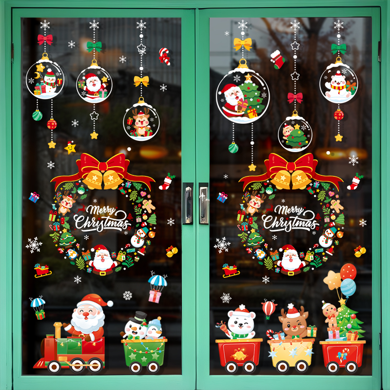 圣诞节装饰品静电玻璃门贴纸