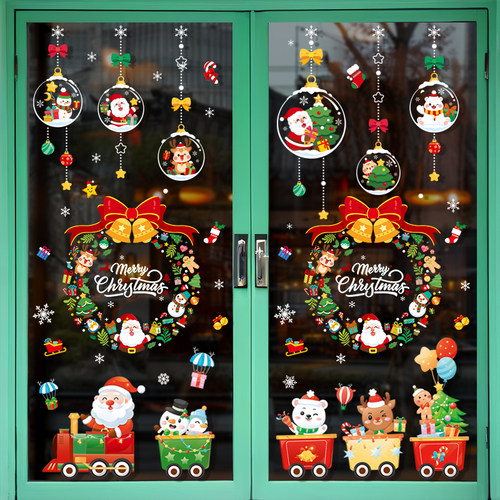 圣诞节装饰品静电玻璃门贴纸