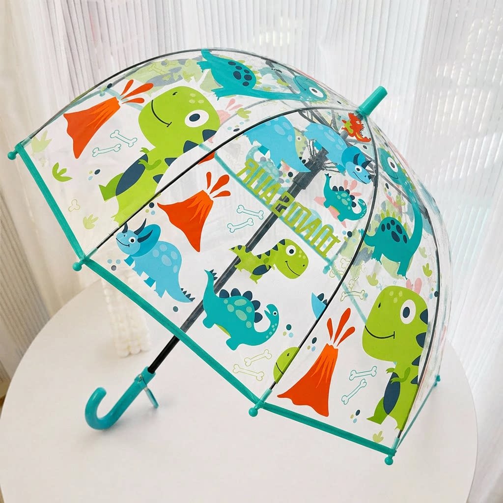 儿童透明雨伞恐龙幼儿园小朋友