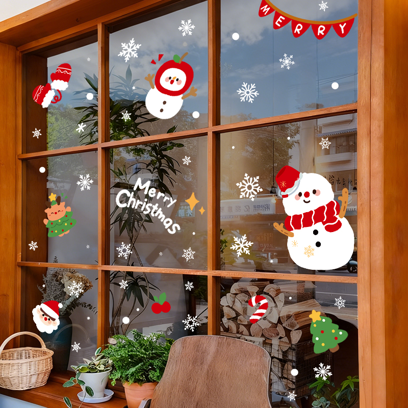 2026圣诞节装饰品玻璃门贴纸窗贴