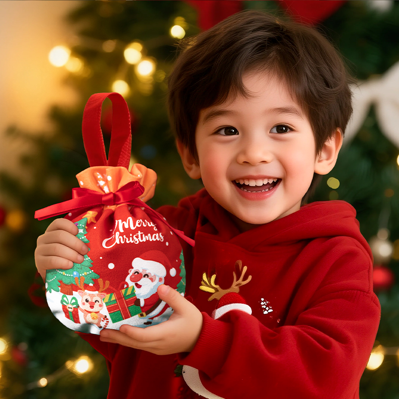 圣诞节礼物袋儿童平安夜苹果包装礼盒糖果袋装饰品实用手提礼品袋