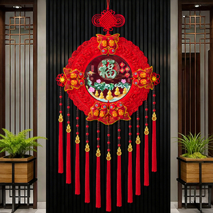 2026新款中国结挂饰马年客厅高档春节传统福字彩雕挂件入户门装饰