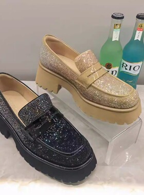 专柜正品 Roberta诺贝达女鞋RL227209秋季一脚蹬满钻休闲乐福单鞋