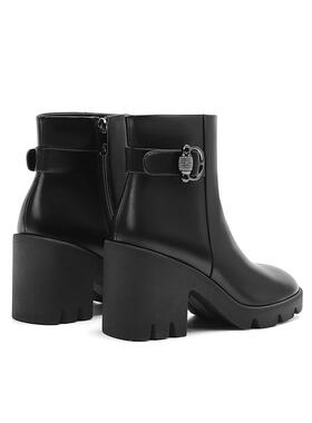 专柜正品Roberta诺贝达女鞋RA244301冬款舒适粗跟时装短靴