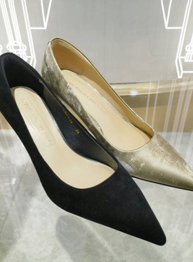 专柜正品Roberta诺贝达女鞋RL247201 24秋新尖头浅口通勤高跟单鞋