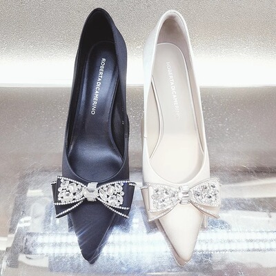 诺贝达时尚高跟水钻春款女鞋浅口