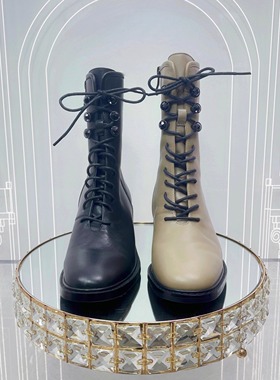 专柜正品Roberta诺贝达女鞋RA07236冬季系带骑士靴舒适女靴子