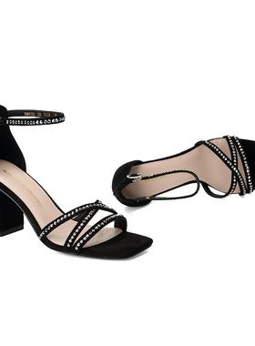 专柜正品Roberta诺贝达女鞋RM09608女鞋水钻后跟一字带凉鞋