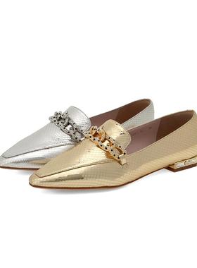 专柜正品 Roberta诺贝达女鞋RS07810春款潮流平底羊皮单鞋