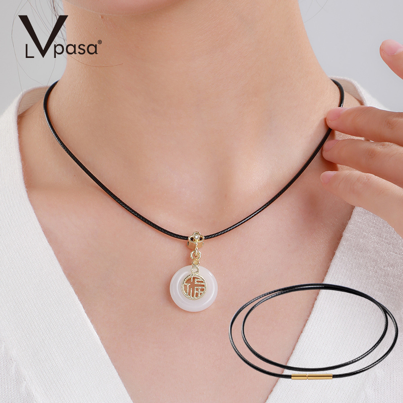 黄金吊坠挂绳黑色项链绳女红黑绳小皮绳挂件蜡皮绳子颈链不易掉色