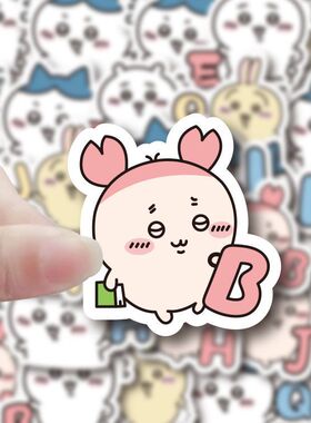 200张字母吉伊卡哇贴纸数字chiikawa周边diy手帐手机杯子贴画装饰