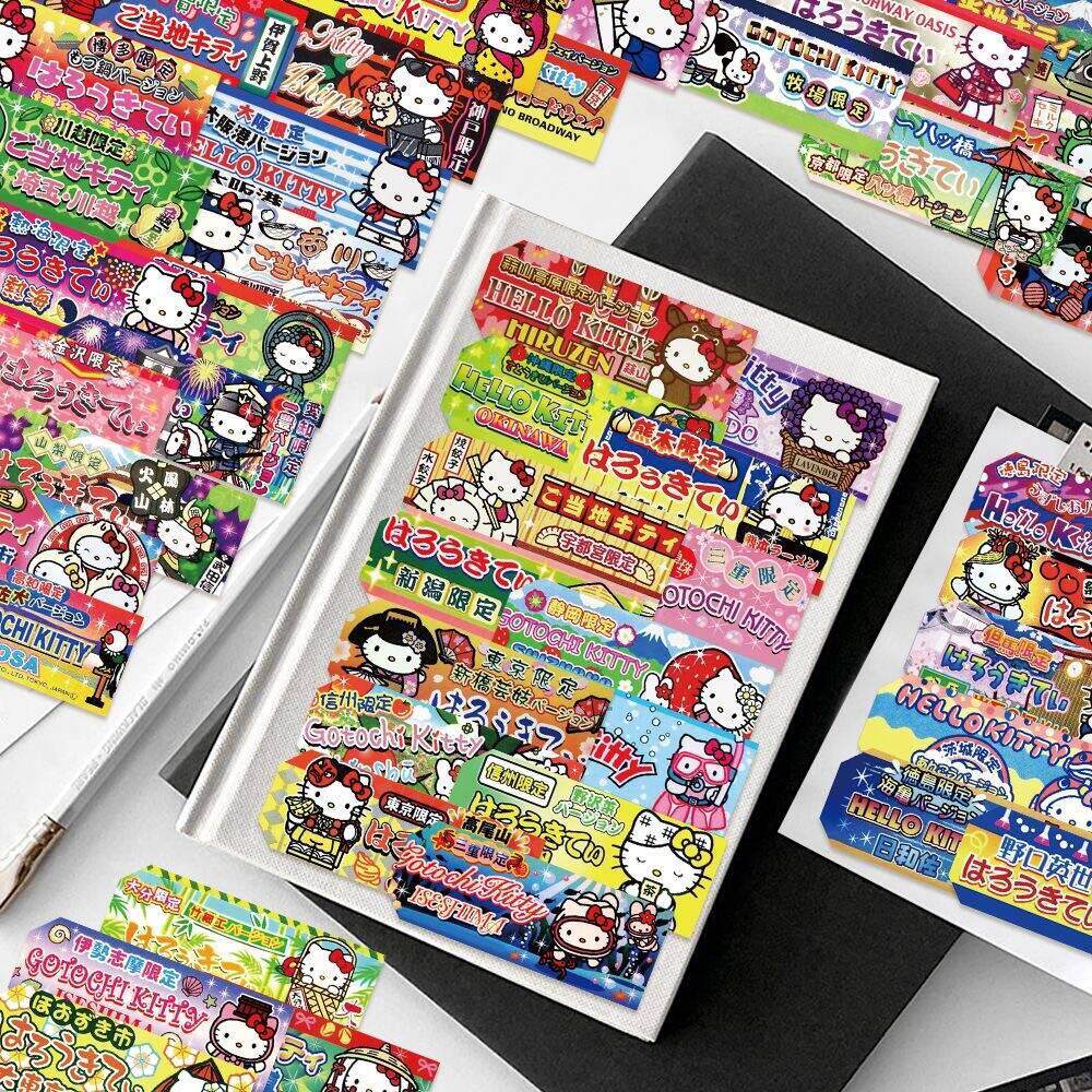 Kitty日系60张封口贴凯蒂猫可爱卡通手机电脑手帐DIY装饰贴纸