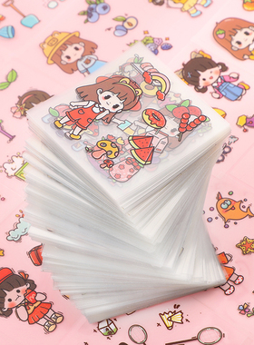 300张女孩贴纸手账卡通ins风PVC儿童粘贴咕卡手机壳透明防水贴画