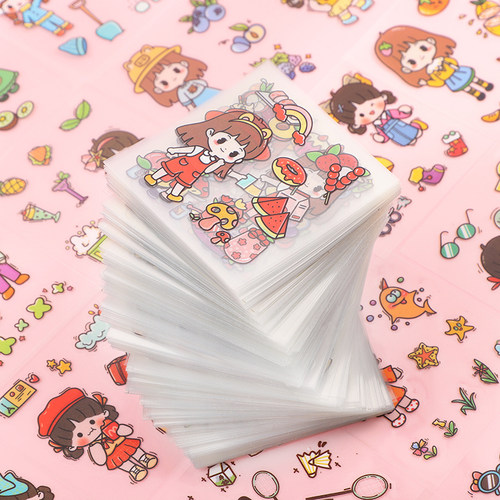 女孩贴纸手账卡通ins风PVC儿童