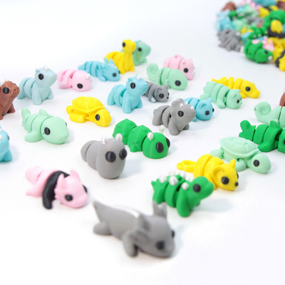 3D打印多色小动物桌面摆件儿童玩具创意礼物幼儿园小礼品关节模型