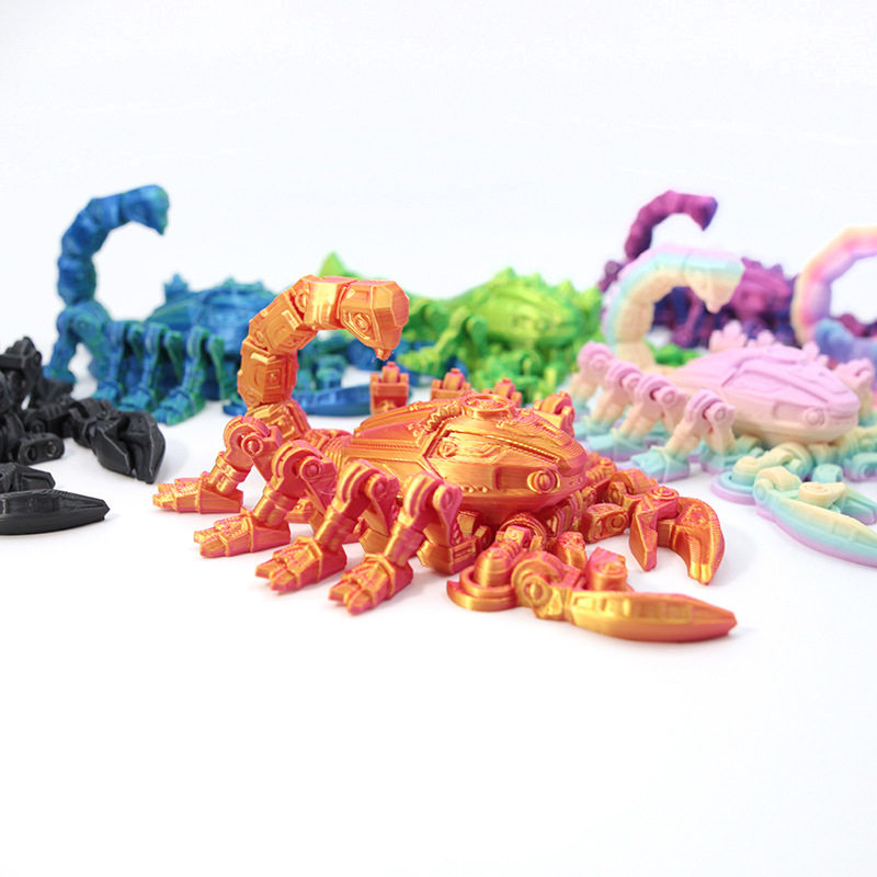 3d打印赛博机械蝎子逼真可动关节摆摊儿童玩具动物模型摆件大全