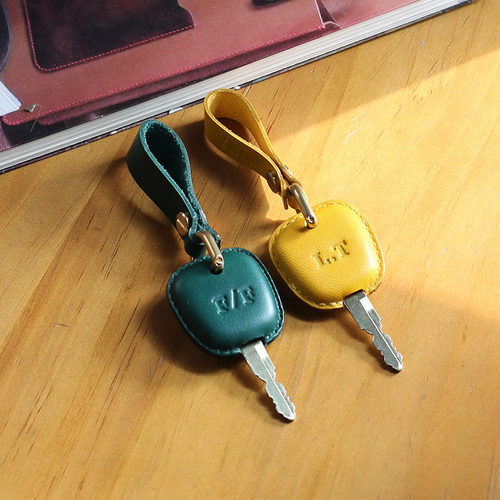 定制各种真皮车钥匙套手工皮具