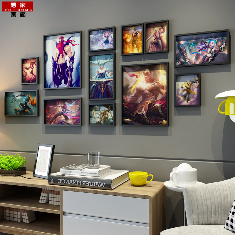 lol守望先锋网咖魔兽网吧照片墙