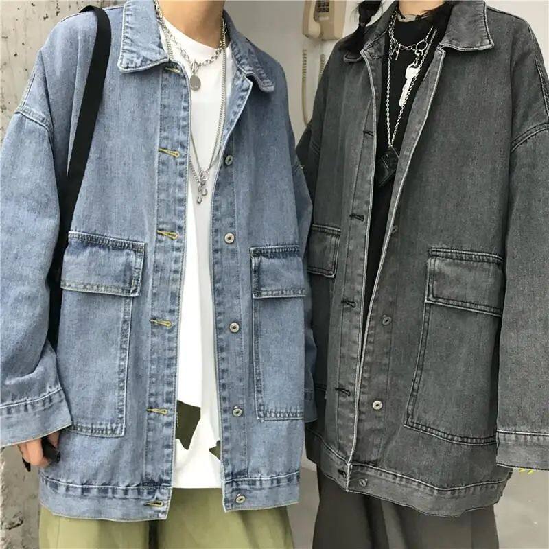 原宿风ins牛仔外套春秋季韩版学生大码胖MM宽松显瘦复古上衣男女