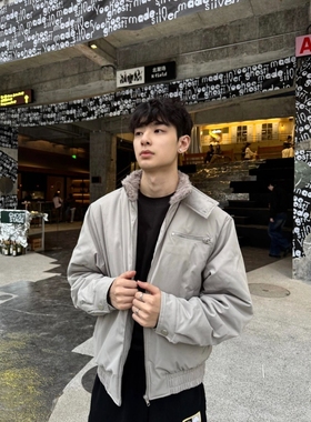 Need ney毛领哈灵顿棉服版型保暖上衣活页分割bomber短款夹克高街