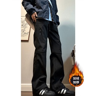 加绒冲锋裤男款冬季东北防寒工装裤子防风防水户外登山滑雪裤