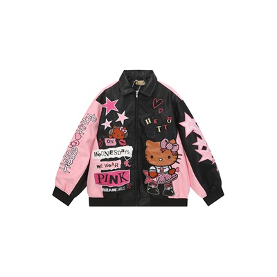 冬季宽松显瘦百搭针织拼接立领棉服上衣男女同款情侣棉衣