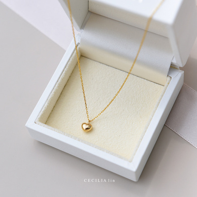 毕业生日礼物18K金立体小爱心