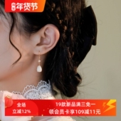 赛赛莉安铃兰小花天然珍珠耳环纯手工14K包金无耳洞耳夹小众汉服