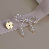 赛赛莉安施家珍珠蝴蝶结胸针&发夹边夹&防走光两用设计纯手工制作